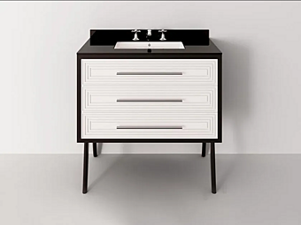 Single wood and glass vanity unit with integrated washbasin Park Avenue Maze 1S PKRMAZE1S