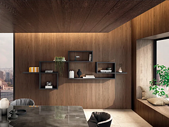 Floating wooden bookcase LAGO Lagolinea 2631 2631 Floating wooden bookcase LAGO Lagolinea 2631 2631 factory LAGO from Italy