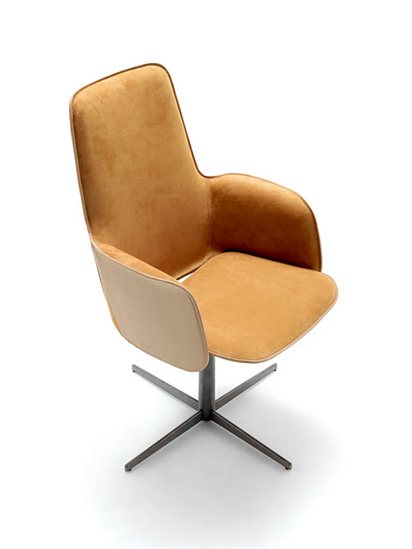 Tall Leather Chair with Armrests FASEM Electa 4 Spoke Base ELECTA TALL BC factory FASEM from Italy. Foto №7