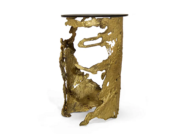 Round brass coffee table Cay BRABBU factory BRABBU from Italy. Foto №1