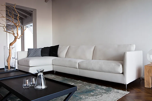 Sectional sofa in fabric or leather VIBIEFFE 910 Zone Slim factory VIBIEFFE from Italy. Foto №6