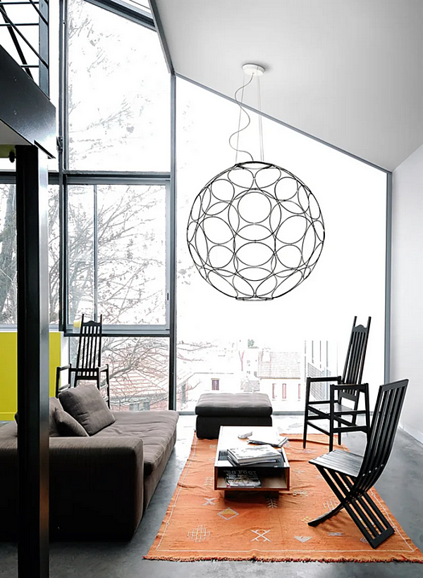 LED pendant lamp in steel from Fabbian Giro collection factory Fabbian from Italy. Foto №11