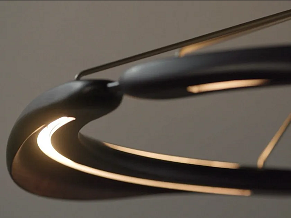 LED pendant lamp walnut GIORGETTI Dunes GA408G factory GIORGETTI from Italy. Foto №2