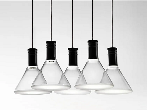 LED pendant lamp made of borosilicate glass multispot design Fabbian Polair collection factory Fabbian from Italy. Foto №6