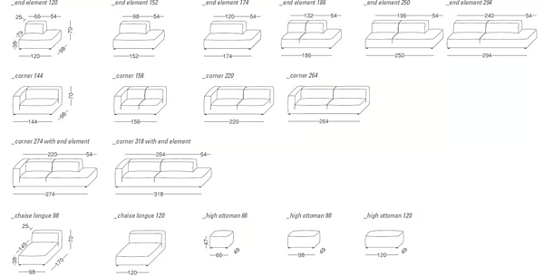 Sectional sofa in fabric or leather VIBIEFFE 275 Glam factory VIBIEFFE from Italy. Foto №22