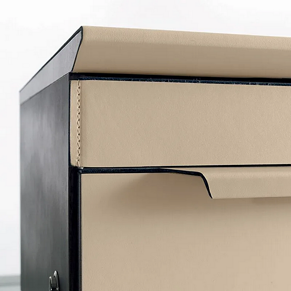 Tanned Leather Office Drawer Unit with Castors i 4 Mariani Paso Doble factory i 4 Mariani from Italy. Foto №2