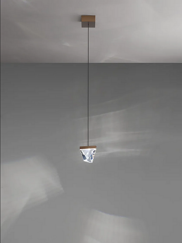 LED Crystal Pendant Lamp Tripla Fabbian factory Fabbian from Italy. Foto №2