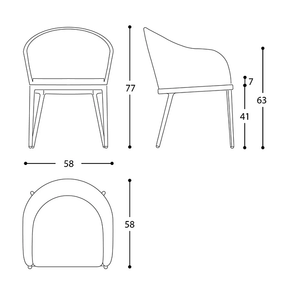 Upholstered garden chair VARASCHIN Clever 229P factory VARASCHIN from Italy. Foto №11