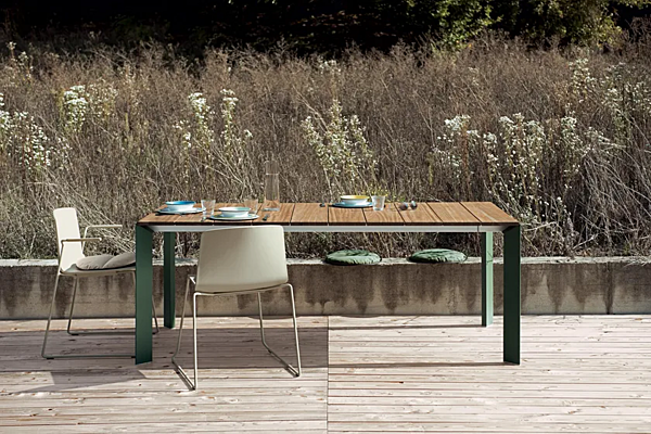 Extending rectangular teak table Nori slatted Kristalia factory Kristalia from Italy. Foto №2