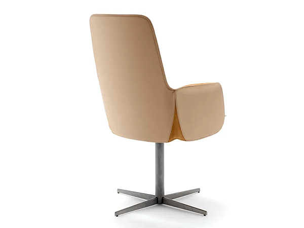 Tall Leather Chair with Armrests FASEM Electa 4 Spoke Base ELECTA TALL BC factory FASEM from Italy. Foto №3