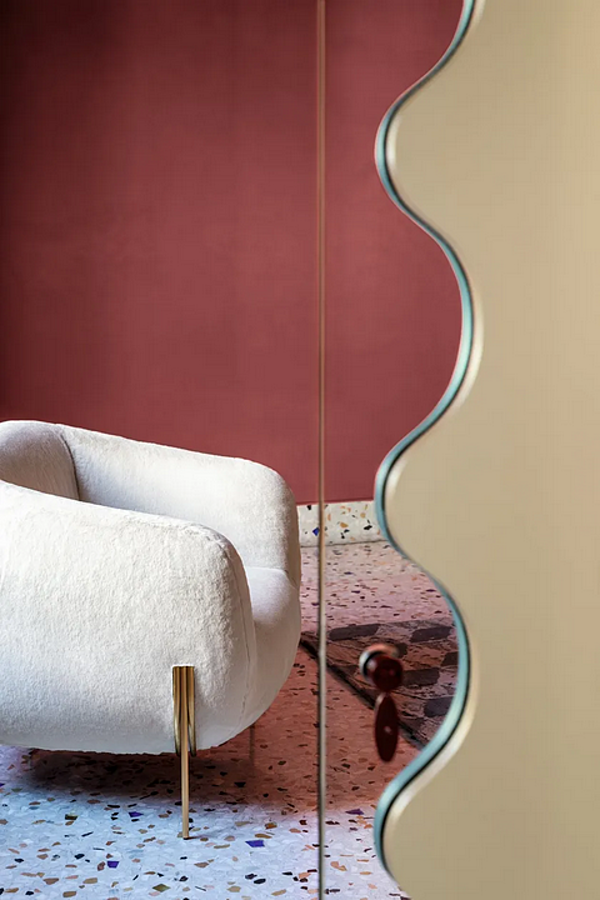 Fabric armchair with removable cover and armrests Saba Geo factory SABA from Italy. Foto №11