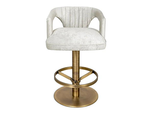 Swivel high velvet stool with armrests BRABBU Karoo II factory BRABBU from Italy. Foto №3