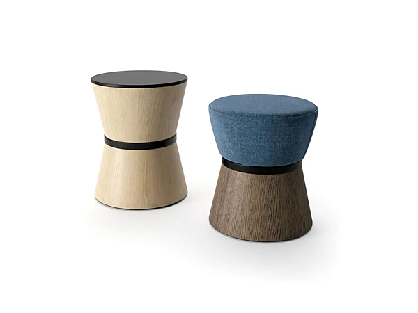 Round wooden coffee table with melamine top moka INNOVA Imbottiti factory Innova Imbottiti from Italy. Foto №2