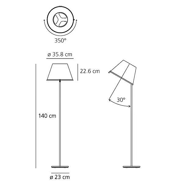 Adjustable Floor Lamp in Metal Artemide Choose factory Artemide from Italy. Foto №5