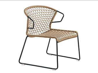 Nautical Rope Armchair with Armrests Vela 698 LP Potocco 698/LP factory POTOCCO from Italy