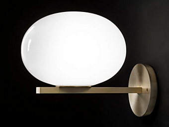 Brass and glass wall lamp Alba 176 Oluce factory Oluce from Italy