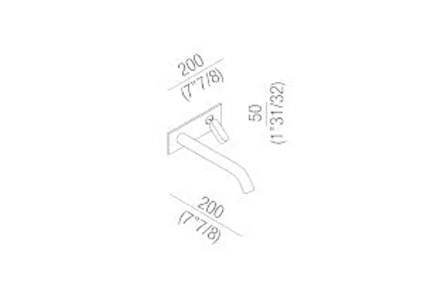 Wall mounted stainless steel washbasin mixer with square plate AGAPE factory Agape from Italy. Foto №8