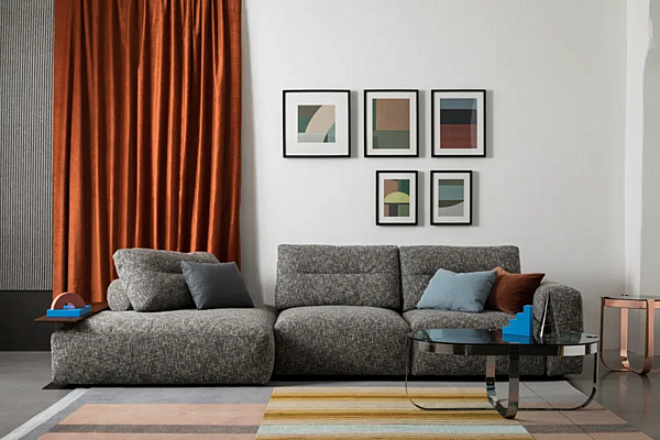 Sectional fabric sofa My Taos Saba factory SABA from Italy. Foto №4