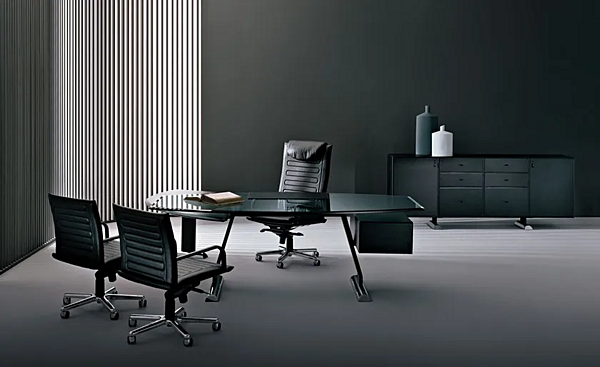 L-shaped wooden executive desk Dolmen i 4 Mariani factory i 4 Mariani from Italy. Foto №2