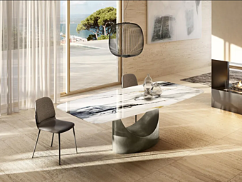 Glass dining table LAGO U Table 2495x 2495X Glass dining table LAGO U Table 2495x 2495X factory LAGO from Italy