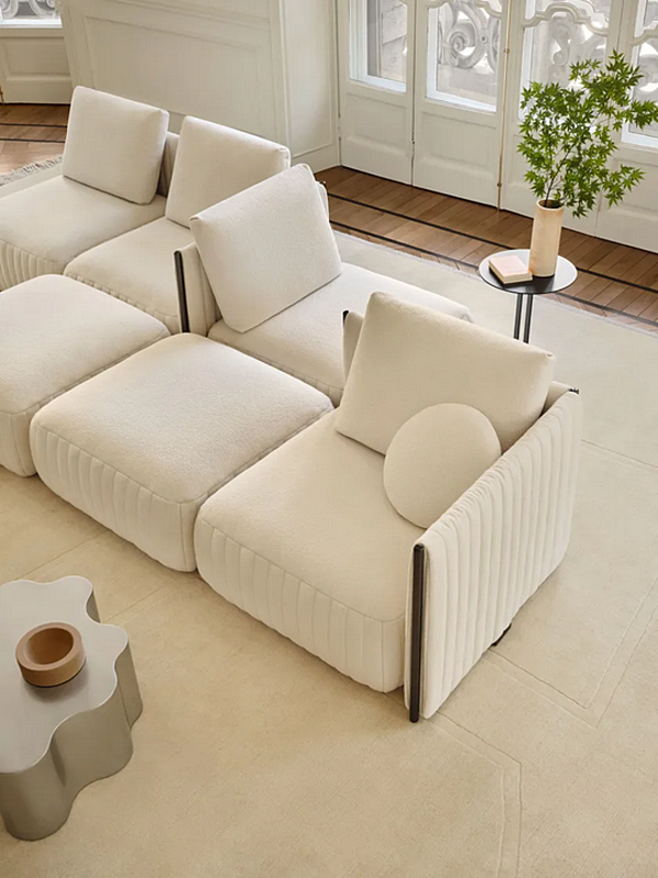 Sectional sofa with removable cover fabric Saba Metis factory SABA from Italy. Foto №17