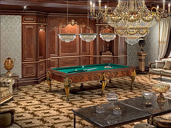 Pool table Modenese Luxury Interiors 14637 14638 with wooden frame and velvet felt factory MODENESE GASTONE from Italy