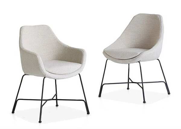 Upholstered fabric armchair with armrests Potocco Cut 910 PI factory POTOCCO from Italy. Foto №3