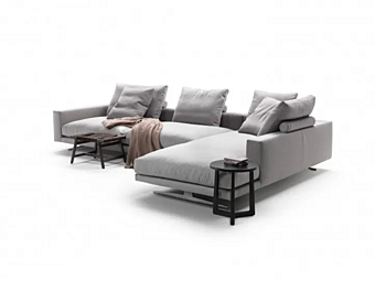 Corner fabric sofa with chaise longue FLEXFORM Campiello factory FLEXFORM from Italy