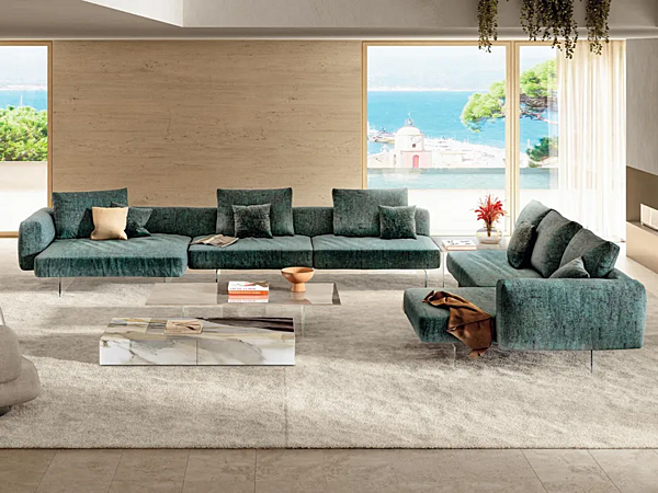 Sectional fabric sofa with soft back LAGO Air Soft 2693 2693 factory LAGO from Italy. Foto №1