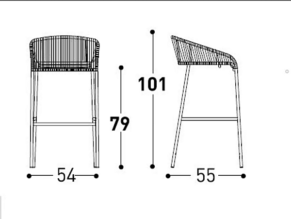 Aluminium stool with back Cricket VARASCHIN 2991, 2994 factory VARASCHIN from Italy. Foto №9