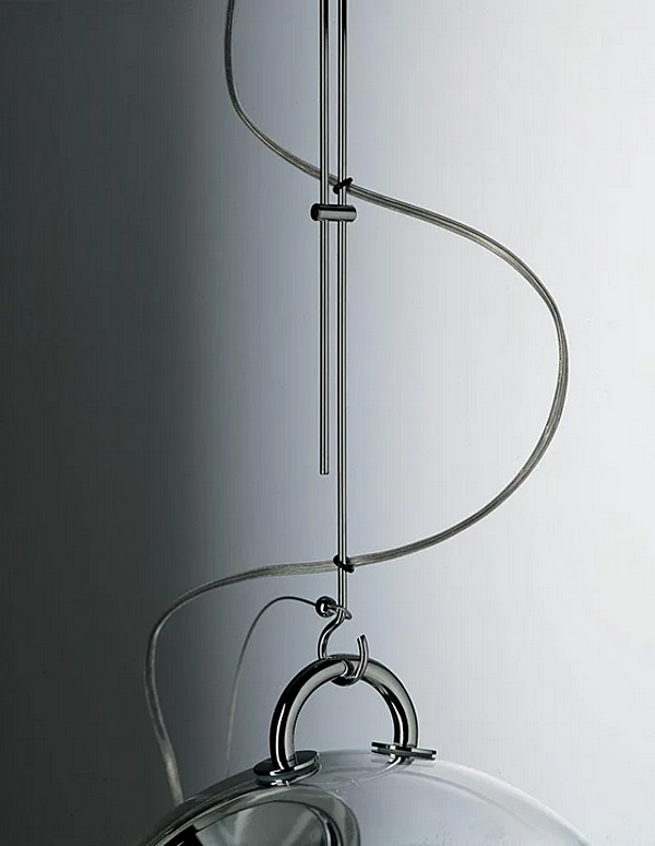 Pendant lamp in glass and steel Miconos Artemide A031000, A031010 factory Artemide from Italy. Foto №6