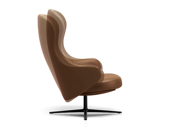 Swivel armchair with upholstered back Kristalia Dua Relax factory Kristalia from Italy. Foto №1