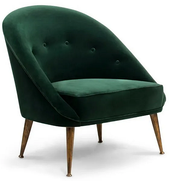 Upholstered Velvet Armchair BRABBU Malay Collection factory BRABBU from Italy. Foto №2