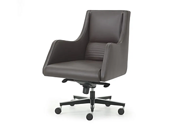 Swivel leather executive chair with castors I4 Mariani Ibis