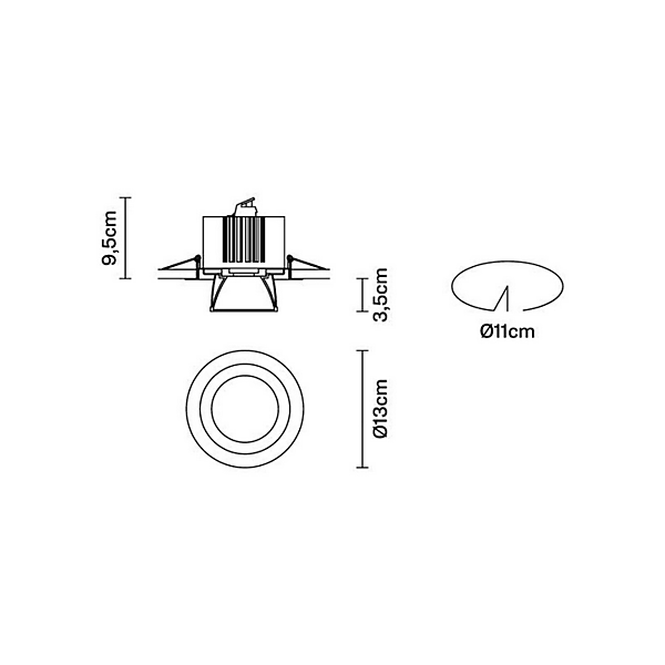 Recessed LED Spotlight Fabbian Claque F43 factory Fabbian from Italy. Foto №4