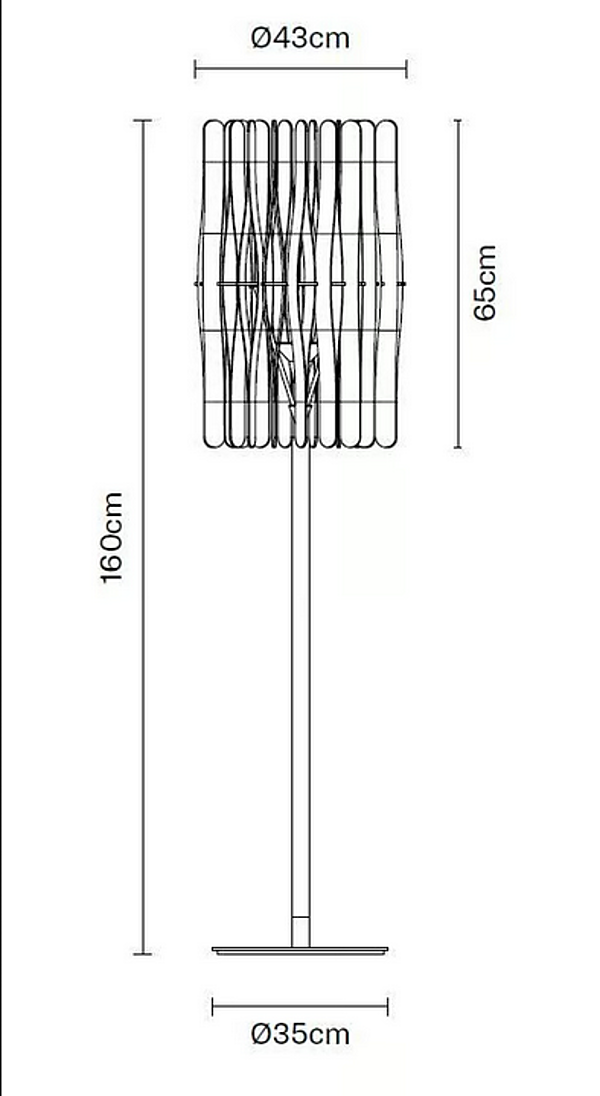 Wooden floor lamp Fabbian Stick Collection factory Fabbian from Italy. Foto №4