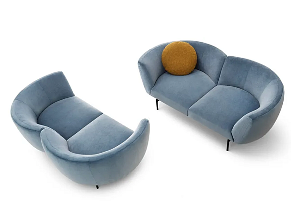 Sectional fabric sofa with soft back Saba Rendez Vous factory SABA from Italy. Foto №10