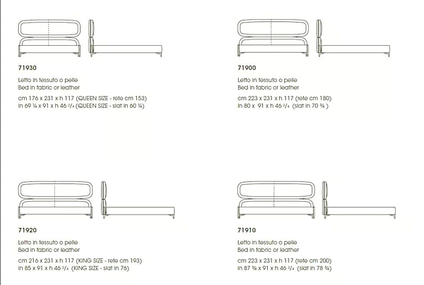 Double bed with upholstered headboard GIORGETTI VIBE factory GIORGETTI from Italy. Foto №5