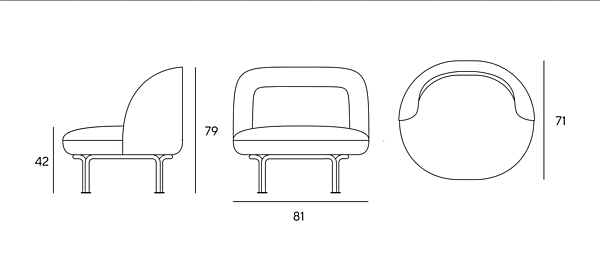 Fabric Easy Chair with Armrests Merge INNOVA Imbottiti factory Innova Imbottiti from Italy. Foto №5
