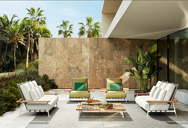 Fabric garden sofa CASSINA 239 Fenc-e Nature factory CASSINA from Italy. Foto №6