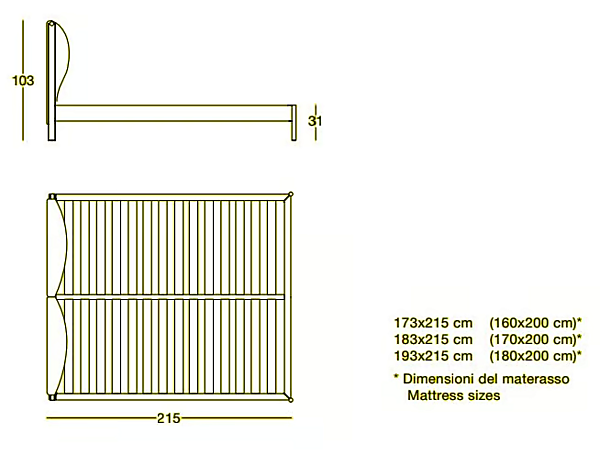 Double bed with upholstered headboard Ricordi ZANOTTA factory ZANOTTA from Italy. Foto №5