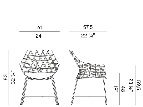 Fabric garden armchair with armrests Potocco Cut 910 PR 910/PR factory POTOCCO from Italy. Foto №6