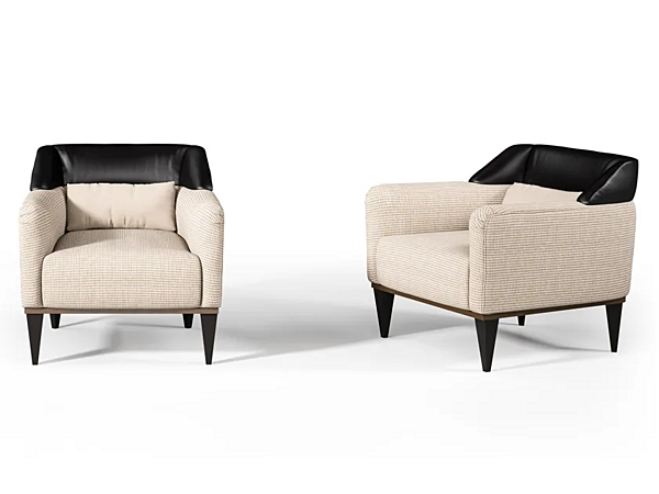 Armchair with armrests in leather and fabric Eclipse CPRN HOMOOD E234 factory CPRN HOMOOD from Italy. Foto №2