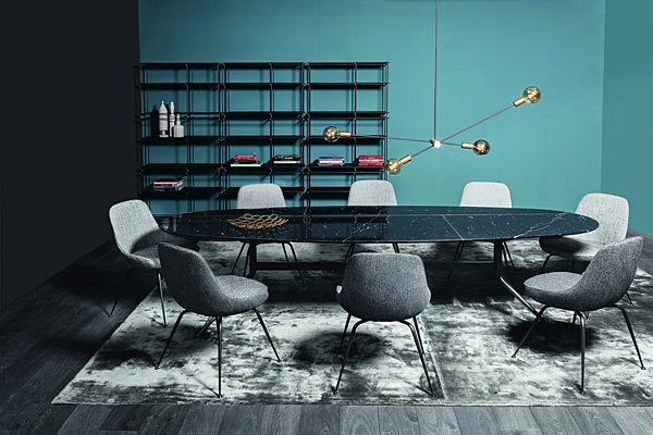 Dining table marble or MDF 1500 Swing VIBIEFFE factory VIBIEFFE from Italy. Foto №5