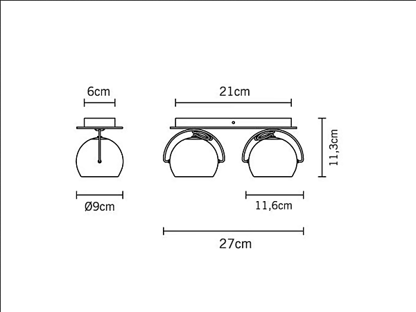 Adjustable White Ceiling Lamp Fabbian Beluga factory Fabbian from Italy. Foto №5