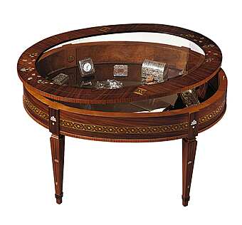 Oval coffee table in wood CARPANELLI Bacheca factory CARPANELLI from Italy