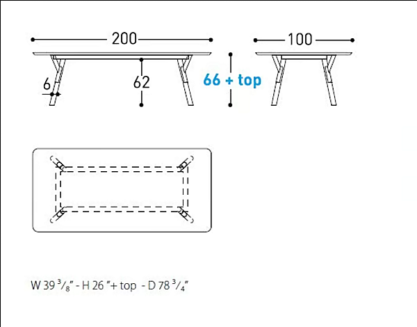 Rectangular garden table in aluminum Link Low VARASCHIN 2222L factory VARASCHIN from Italy. Foto №6