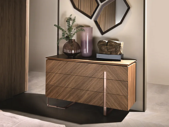 Walnut chest of drawers with integrated handles ARTE BROTTO Leonardo L314N M L314N/M Walnut chest of drawers with integrated handles ARTE BROTTO Leonardo L314N M L314N/M factory Arte Brotto from Italy