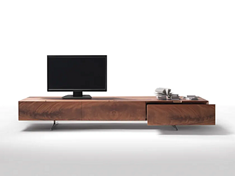 Low mahogany TV cabinet with drawers FLEXFORM Piuma factory FLEXFORM from Italy