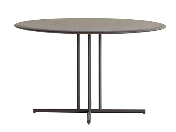 Round ash and metal table Potocco Graphic 955 TGC 955/TGC factory POTOCCO from Italy. Foto №1